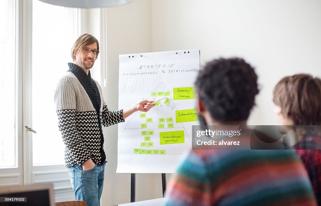 Businessman presenting his ideas to colleagues