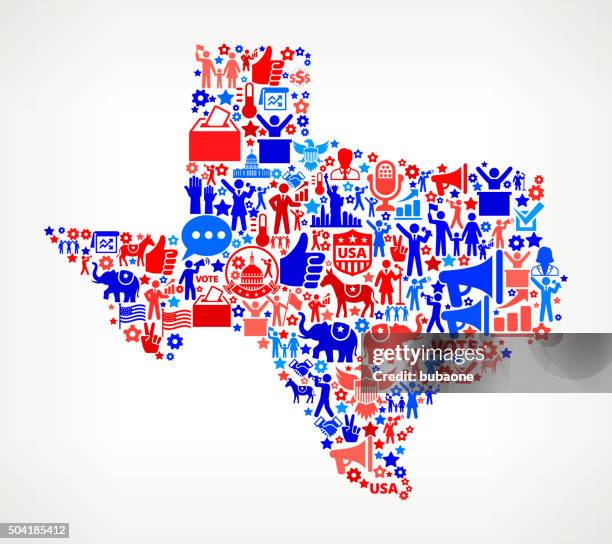 texas vote and elections usa patriotic icon pattern - icon collage 幅插畫檔、美工圖案、卡通及圖標
