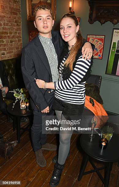 Rafferty Law and Ella Dallaglio attend COACH Men's Fall/Winter 2016 Party, hosted by Stuart Vevers, at The Lady Ottoline on January 9, 2016 in...