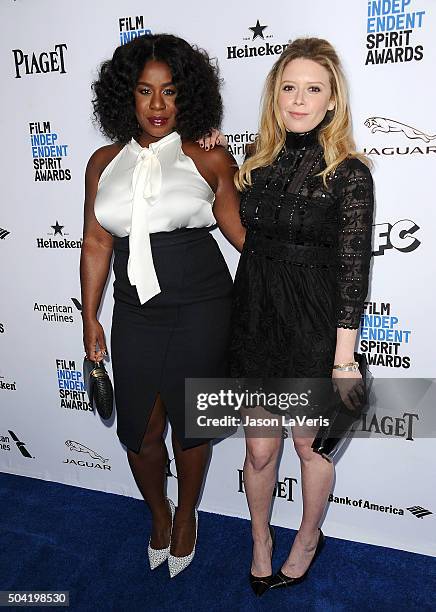 Actresses Uzo Aduba and Natasha Lyonne attend the 2016 Film Independent filmmaker grant and Spirit Award nominees brunch at BOA Steakhouse on January...