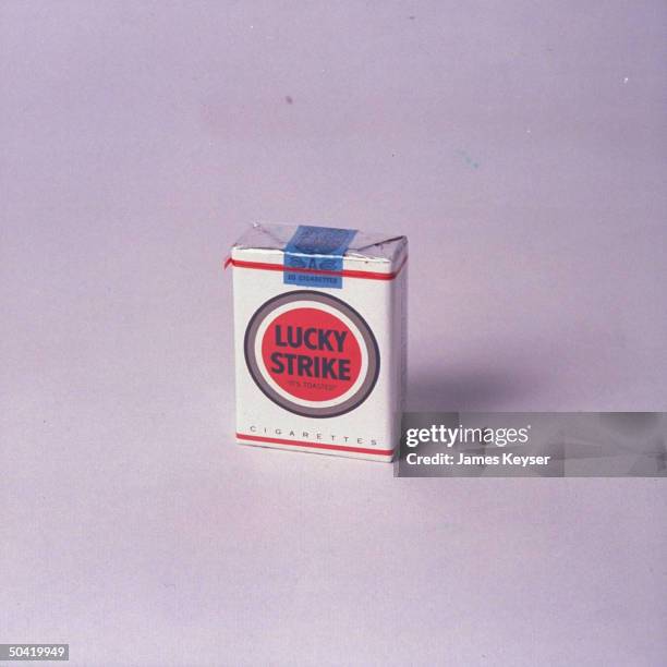 Pack of Lucky Strike cigarettes made by co. Owned by conglomer- ate BAT Industries that British financier Sir James Goldsmith has made hostile...