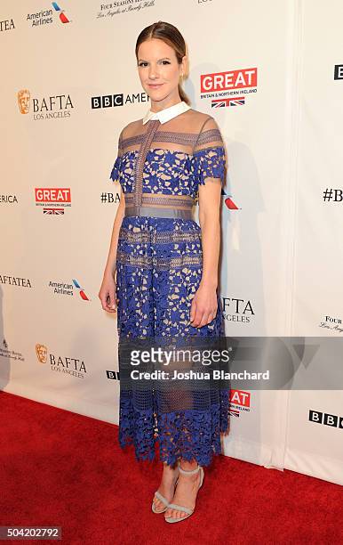 Actress Fuschia Sumner attends the BAFTA Los Angeles Awards Season Tea at Four Seasons Hotel Los Angeles at Beverly Hills on January 9, 2016 in Los...