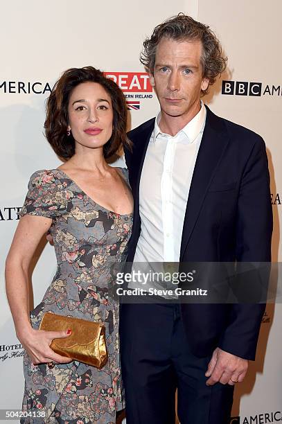Actor Ben Mendelsohn and journalist Emma Forrest attend the BAFTA Los Angeles Awards Season Tea at Four Seasons Hotel Los Angeles at Beverly Hills on...