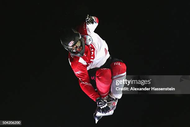 Matt Johnson of USA competes during day 2 of the Red Bull Crashed Ice Cross Downhill World Championship 2015/16 at Olympiapark on January 9, 2016 in...
