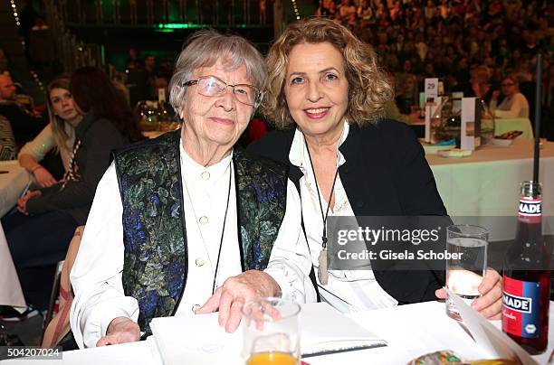 Michaela May and her mother Anneliese Mittermayr during the 'APASSIONATA - Im Bann des Spiegels' VIP reception at Olympiahalle on January 9, 2016 in...