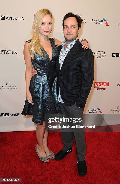 Actor/writer Danny Strong and Caitlin Mehner attend the BAFTA Los Angeles Awards Season Tea at Four Seasons Hotel Los Angeles at Beverly Hills on...