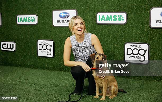 Ali Fedotowsky attends the 2016 World Dog Awards at the Barker Hangar on January 9, 2016 in Santa Monica, California.