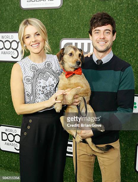 Ali Fedotowsky and Kevin Manno attend the 2016 World Dog Awards at the Barker Hangar on January 9, 2016 in Santa Monica, California.