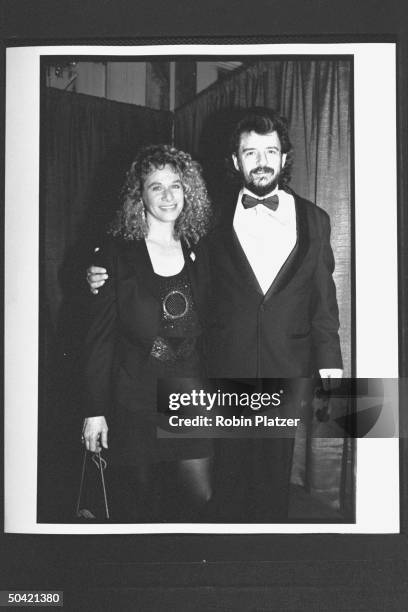 Singer Carole King posing w. Songwriter Gerry Goffin at the Rock and Roll Hall of Fame induction banquet at the Waldorf-Astoria hotel.