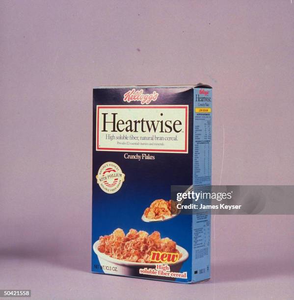 Product shot of Kellogg's cereal Heartwise, which promotes itself as very healthy to attract older, health-conscious buyers, re new 'health' trend in...