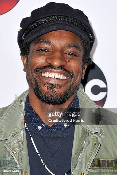 Andre Benjamin arrives at the Disney/ABC 2016 Winter TCA Tour at the Langham Hotel on January 9, 2016 in Pasadena, California.