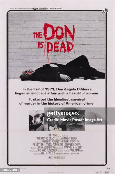 Poster for the Mafia gangster movie 'The Don is Dead', 1973.