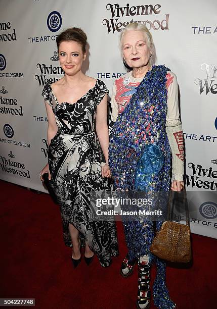 Actress Gillian Jacobs and fashion designer Vivienne Westwood attend The Art of Elysium 2016 HEAVEN Gala presented by Vivienne Westwood & Andreas...