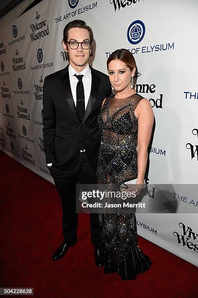 Musician Christopher French and actress Ashley Tisdale attend The Art of Elysium 2016 HEAVEN Gala presented by Vivienne Westwood & Andreas Kronthaler...