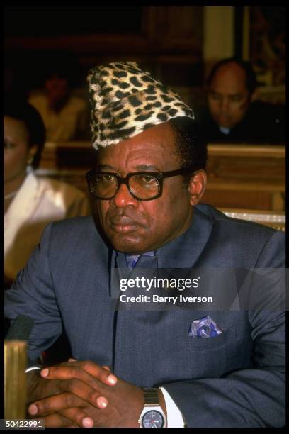 Zaire's Pres. Sese Seko Mobutu during OAS Mini Summit.