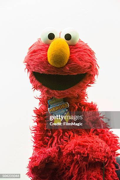 Sesame Street character Elmo poses backstage at Sesame Street and HBO Host Free Museum Day with a special performance by Elmo and Friends at The New...