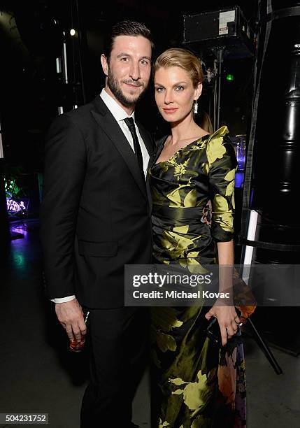 Actor Pablo Schreiber and model Angela Lindvall attend The Art of Elysium 2016 HEAVEN Gala presented by Vivienne Westwood & Andreas Kronthaler at...
