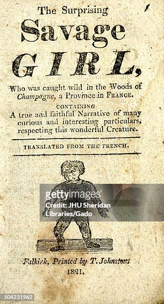 Surprising savage girl, who was caught wild in the woods of champagne, a province in France, a broadside describing a native woman in France, with...