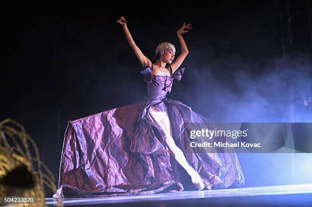 Ballet dancer performs onstage during The Art of Elysium 2016 HEAVEN Gala presented by Vivienne Westwood & Andreas Kronthaler at 3LABS on January 9,...
