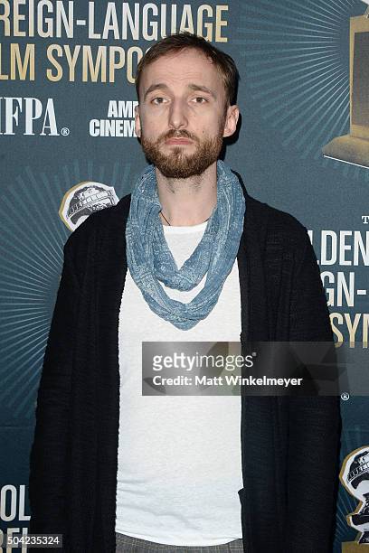 Actor Mart Avandi arrives at the Golden Globe Foreign-Language Film nominees screenings and symposium with filmmakers at American Cinematheque's...