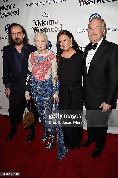 Artist Andreas Kronthaler, fashion designer Vivienne Westwood, Art of Elysium founder Jennifer Howell and The Art of Elysium Chairman of the Board...