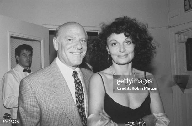 Pres. Of 20th Century Fox Barry Diller w. Diane Von Furstenburg at book party.