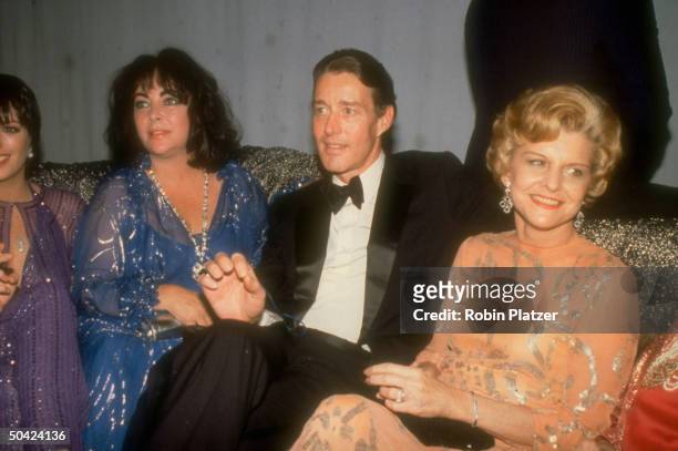 Fashion designer Halston partying w. Betty Ford, Elizabeth Taylor, & Liza Minnelli at Studio 54 prior to falling victim to AIDS.