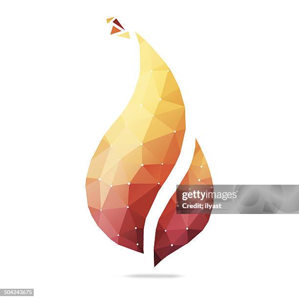 abstrakte flamme - low poly modelling stock-grafiken, -clipart, -cartoons und -symbole