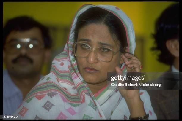 Awami League ldr. Sheik Hasina Wazed during election campaign.