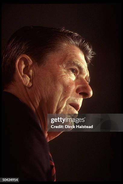 Former Gov. Ronald Reagan, pres. Contender, during GOP primary campaign debate .