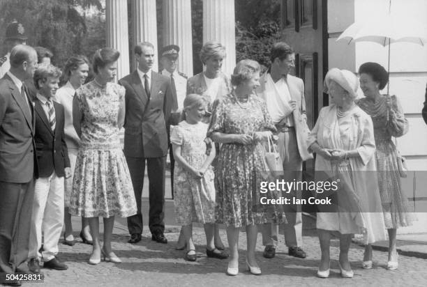 Royal family Prince Philip, Viscount Linley, Peter Phillips, Princess Anne, Prince Edward, Zara Phillips, Queen Elizabeth, Princess Diana, Prince...