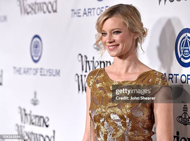 Actress Amy Smart attends The Art of Elysium 2016 HEAVEN Gala presented by Vivienne Westwood & Andreas Kronthaler at 3LABS on January 9, 2016 in...