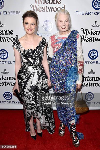 Actress Gillian Jacobs and fashion designer VIvienne Westwood attend The Art of Elysium 2016 HEAVEN Gala presented by Vivienne Westwood & Andreas...