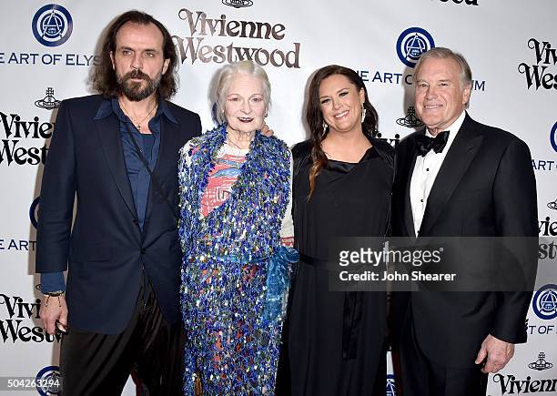 Artist Andreas Kronthaler, fashion designer Vivienne Westwood, Art of Elysium founder Jennifer Howell and The Art of Elysium Chairman of the Board...