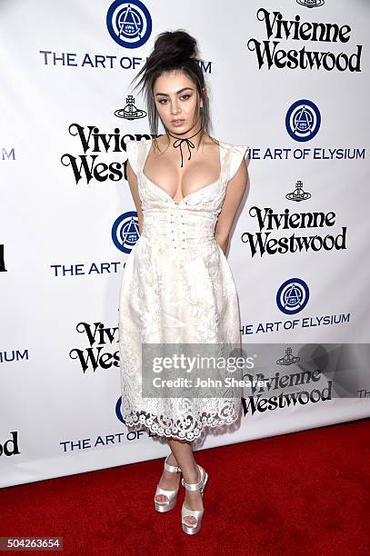 Singer Charli XCX attends The Art of Elysium 2016 HEAVEN Gala presented by Vivienne Westwood & Andreas Kronthaler at 3LABS on January 9, 2016 in...