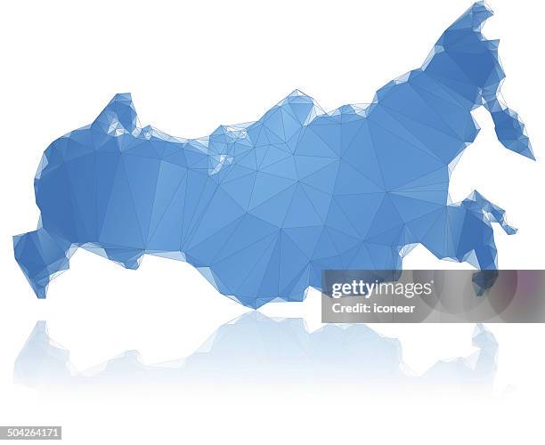 russland karte blau 0000 - russia map stock-grafiken, -clipart, -cartoons und -symbole