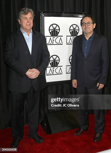 Tom Bernard and Michael Barker attend The 40th Annual Los Angeles Film Critics Association Awards at InterContinental Hotel on January 9, 2016 in...