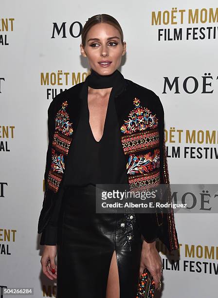 Personality Olivia Palermo attends Moet & Chandon Celebrates 25 Years at the Golden Globes on January 8, 2016 in West Hollywood, California.