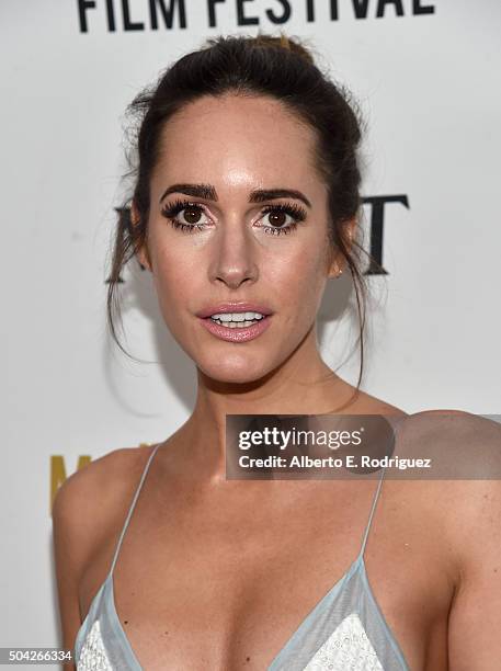 Personality Louise Roe attends Moet & Chandon Celebrates 25 Years at the Golden Globes on January 8, 2016 in West Hollywood, California.