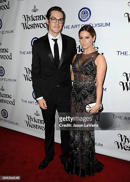 Actress Ashley Tisdale and husband Christopher French attend Art of Elysium's 9th annual Heaven Gala at 3LABS on January 9, 2016 in Culver City,...