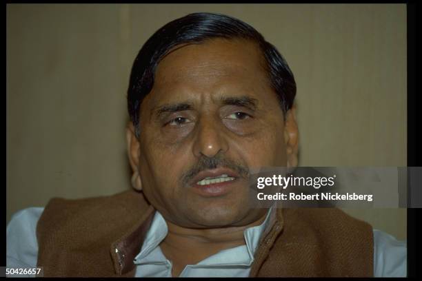 Uttar Pradesh Chief Min. Mulayam Singh Yadav during TIME interview.