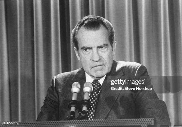 Pres. Richard Nixon holding press conf.