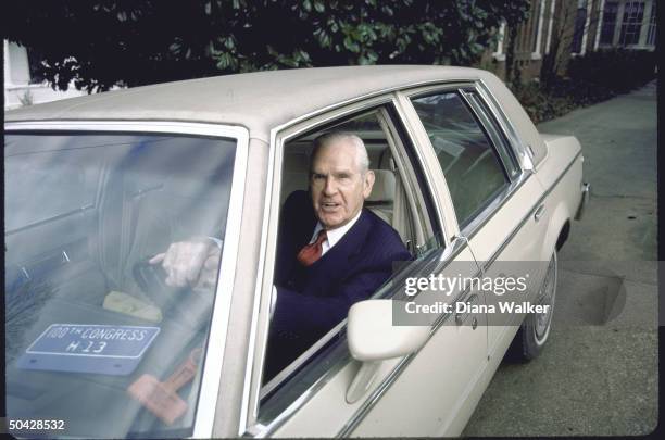 Rep. D-Ky. William H. Natcher, sitting in his car.