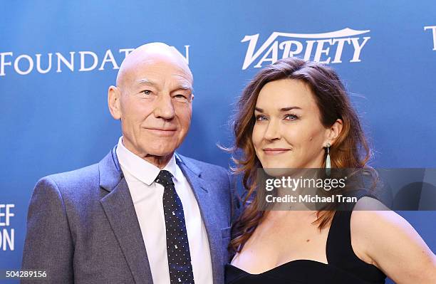 Patrick Stewart and guest arrive at the 5th Annual Sean Penn & Friends "HELP HAITI HOME" gala benefiting J/P Haitian Relief Organization held at...