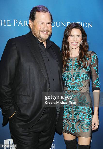 Marc Benioff and Lynne Benioff arrive at the 5th Annual Sean Penn & Friends "HELP HAITI HOME" gala benefiting J/P Haitian Relief Organization held at...