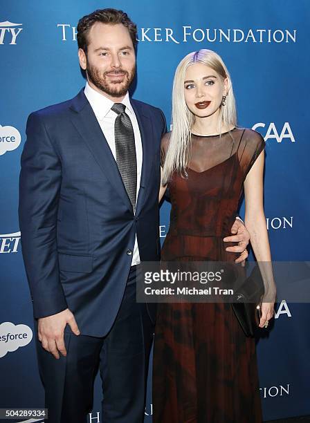 Sean Parker and guest arrive at the 5th Annual Sean Penn & Friends "HELP HAITI HOME" gala benefiting J/P Haitian Relief Organization held at Montage...