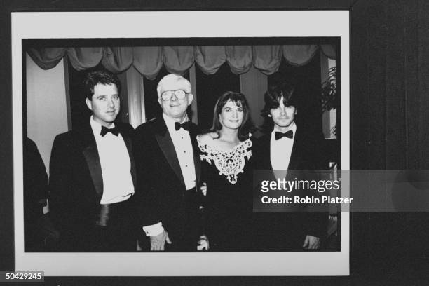 Personality Phil Donahue w. Son Michael daughter Mary Rose and son Jim at celebration of the 25th anniv. Of the Donahue TV show, at the Ed Sullivan...