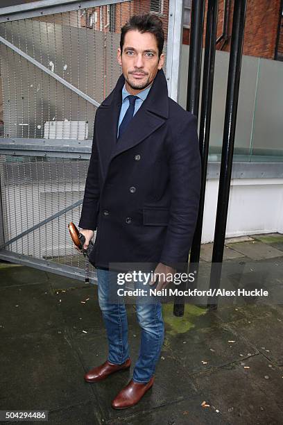 David Gandy seen at the LCM : Topman Design - a/w16 catwalk show at the Topman Show Space on January 8, 2016 in London, England.