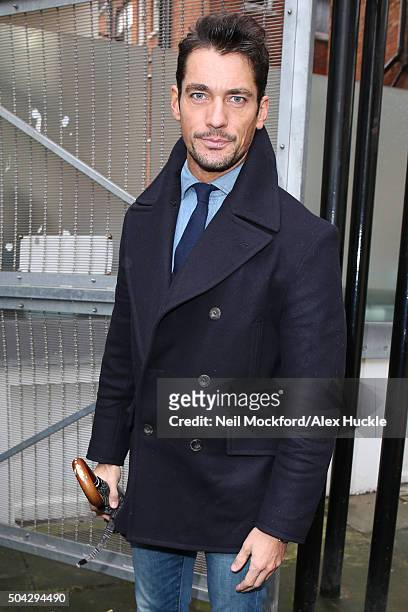David Gandy seen at the LCM : Topman Design - a/w16 catwalk show at the Topman Show Space on January 8, 2016 in London, England.