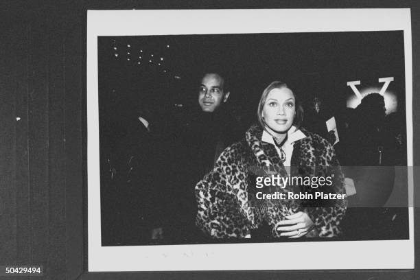 Actress/singer Vanessa L. Williams w. Her publicist husband Ramon Hervey arriving at theater for the screening of the movie Malcolm X.